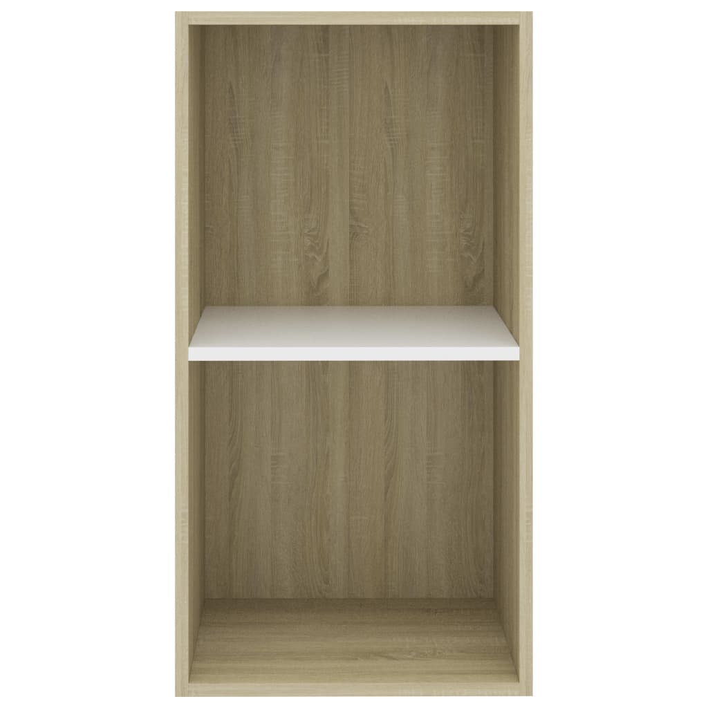 Βιβλιοθήκη με 2 Ράφια Λευκό/Sonoma 40x30x76,5 εκ. Μοριοσανίδα