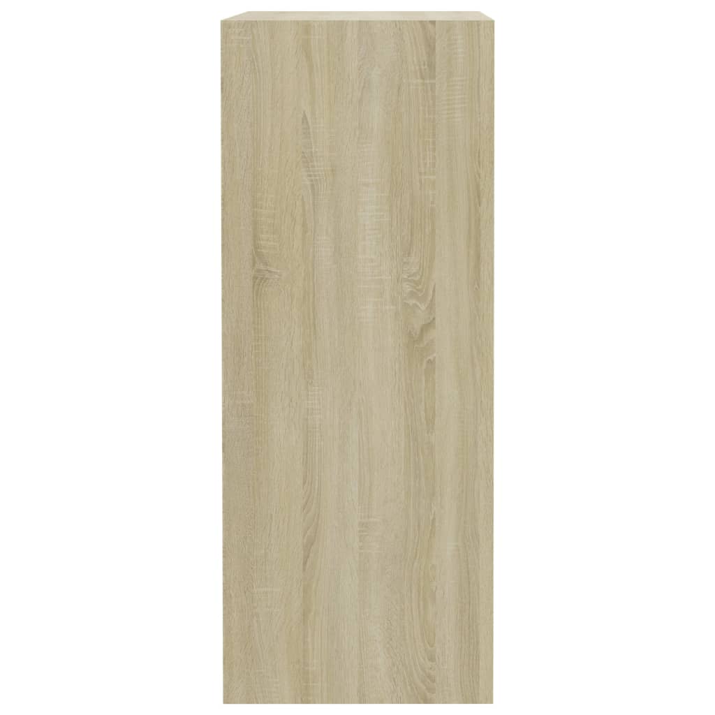 Βιβλιοθήκη με 2 Ράφια Λευκό/Sonoma 40x30x76,5 εκ. Μοριοσανίδα