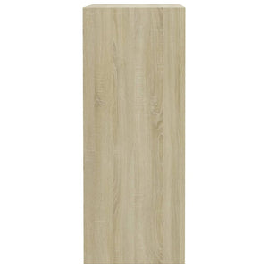 Βιβλιοθήκη με 2 Ράφια Λευκό/Sonoma 40x30x76,5 εκ. Μοριοσανίδα