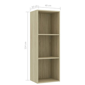 Βιβλιοθήκη με 3 Ράφια Sonoma Δρυς 40x30x114 εκ. από Επεξ. Ξύλο