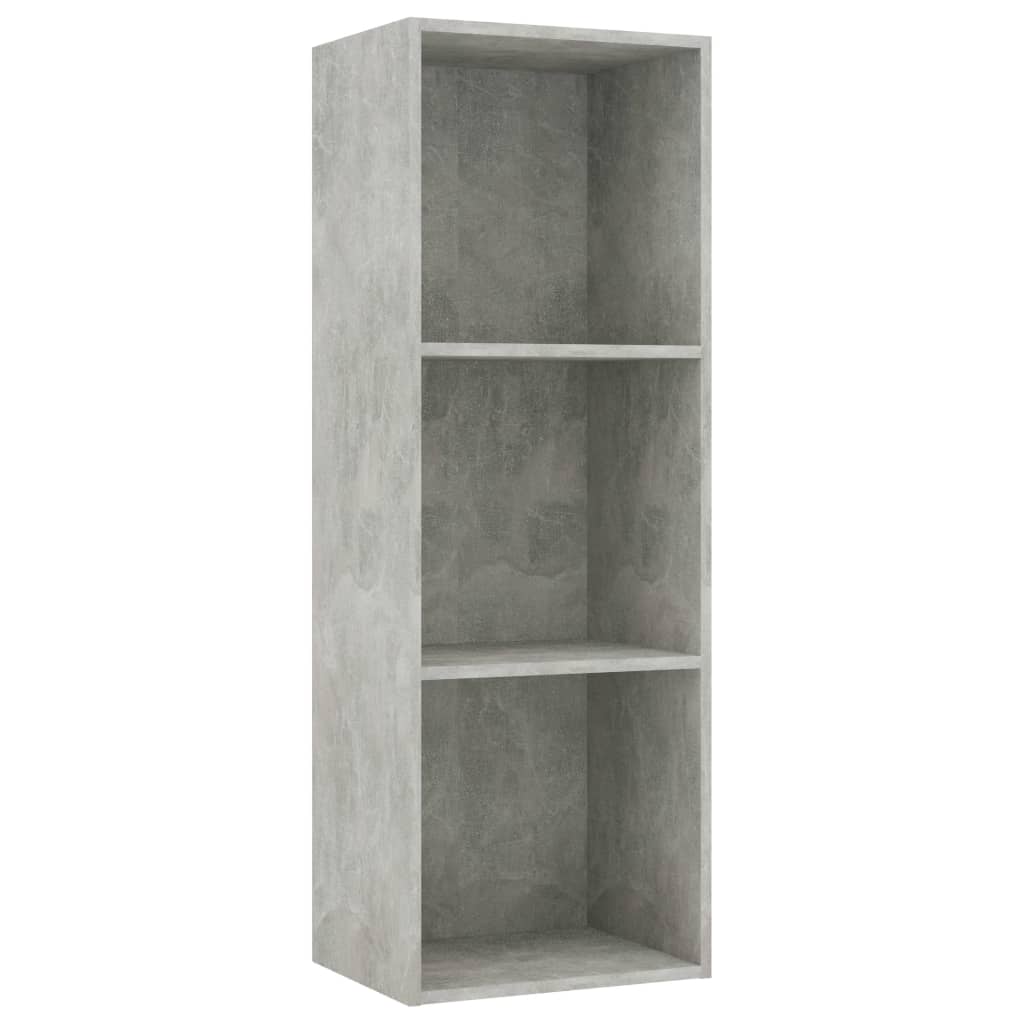 Βιβλιοθήκη με 3 Ράφια Γκρι Σκυροδέμ. 40x30x114 εκ. Επεξ. Ξύλο - Pakobazaar