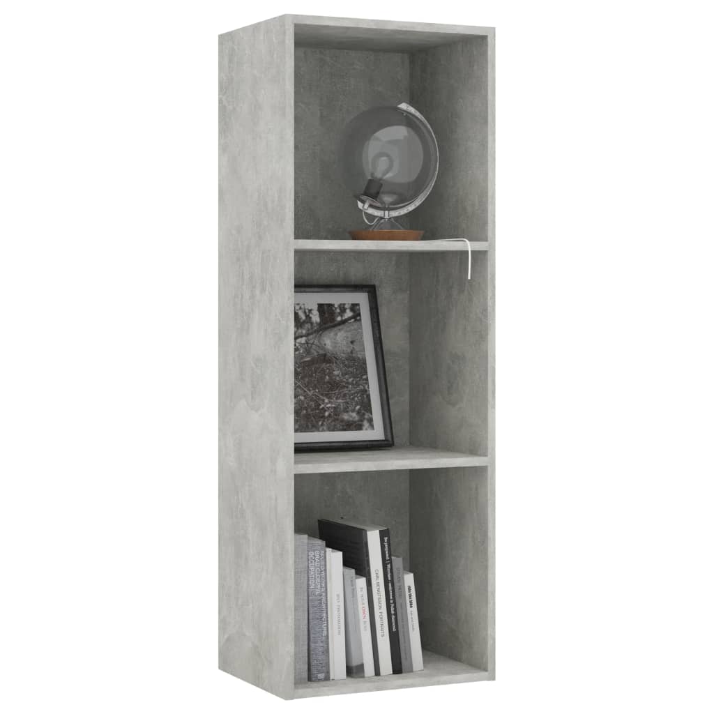 Βιβλιοθήκη με 3 Ράφια Γκρι Σκυροδέμ. 40x30x114 εκ. Επεξ. Ξύλο - Pakobazaar