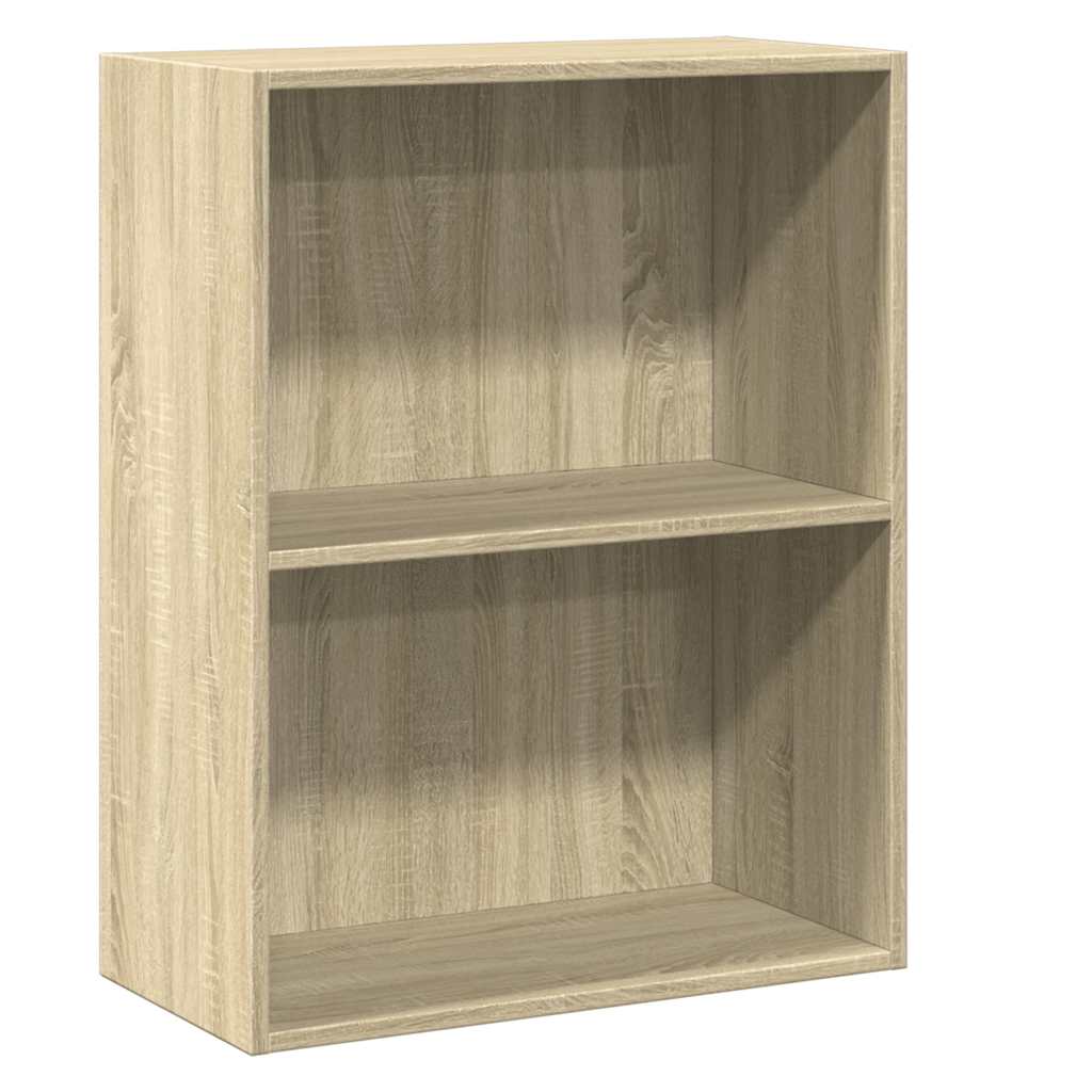 Βιβλιοθήκη με 2 Ράφια Sonoma Δρυς 60x30x76,5 εκ. Μοριοσανίδα - Pakobazaar