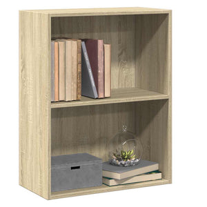 Βιβλιοθήκη με 2 Ράφια Sonoma Δρυς 60x30x76,5 εκ. Μοριοσανίδα - Pakobazaar