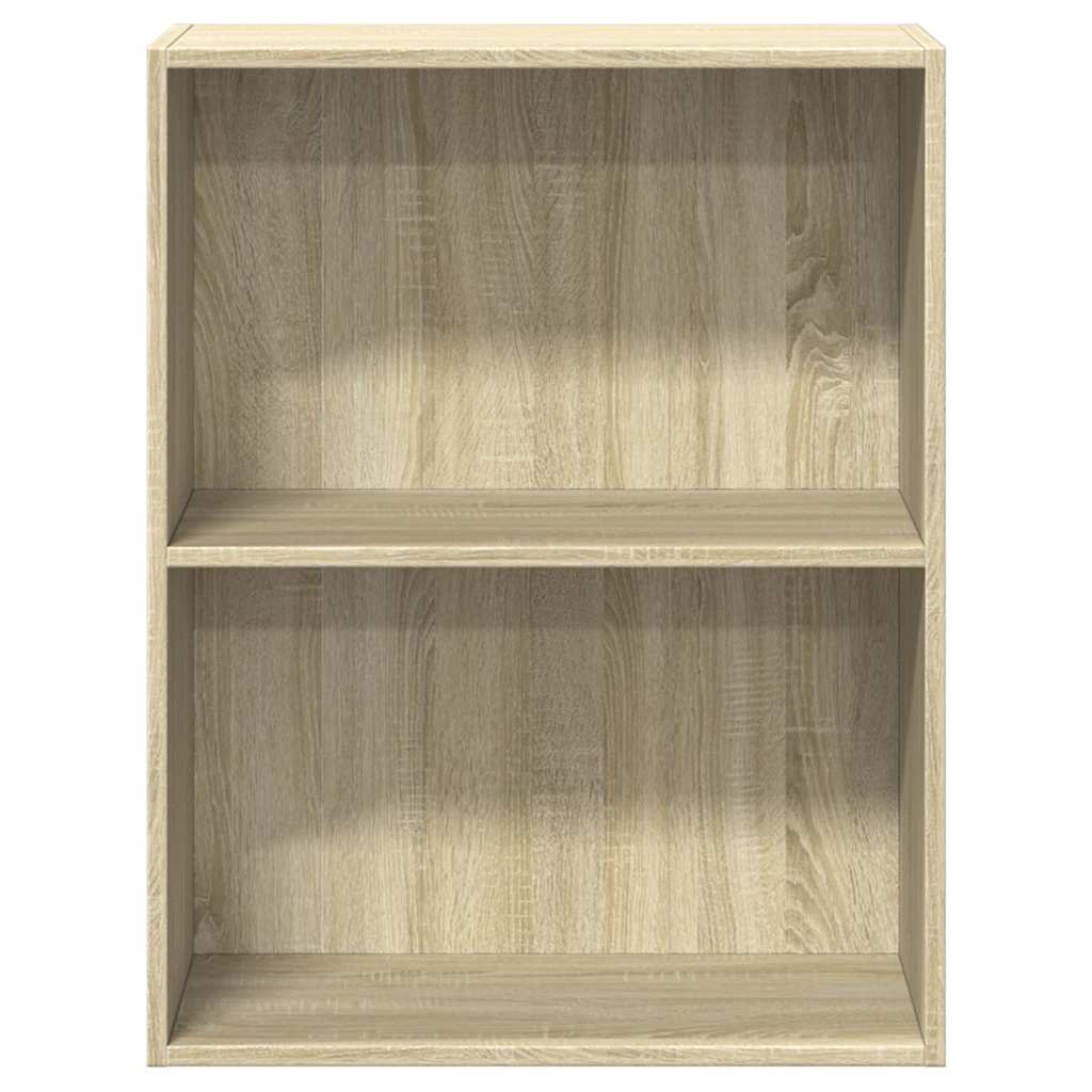 Βιβλιοθήκη με 2 Ράφια Sonoma Δρυς 60x30x76,5 εκ. Μοριοσανίδα - Pakobazaar