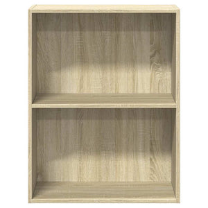 Βιβλιοθήκη με 2 Ράφια Sonoma Δρυς 60x30x76,5 εκ. Μοριοσανίδα - Pakobazaar