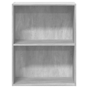 Βιβλιοθήκη με 2 Ράφια Γκρι Σκυροδεμ. 60x30x76,5 εκ. Μοριοσανίδα - Pakobazaar