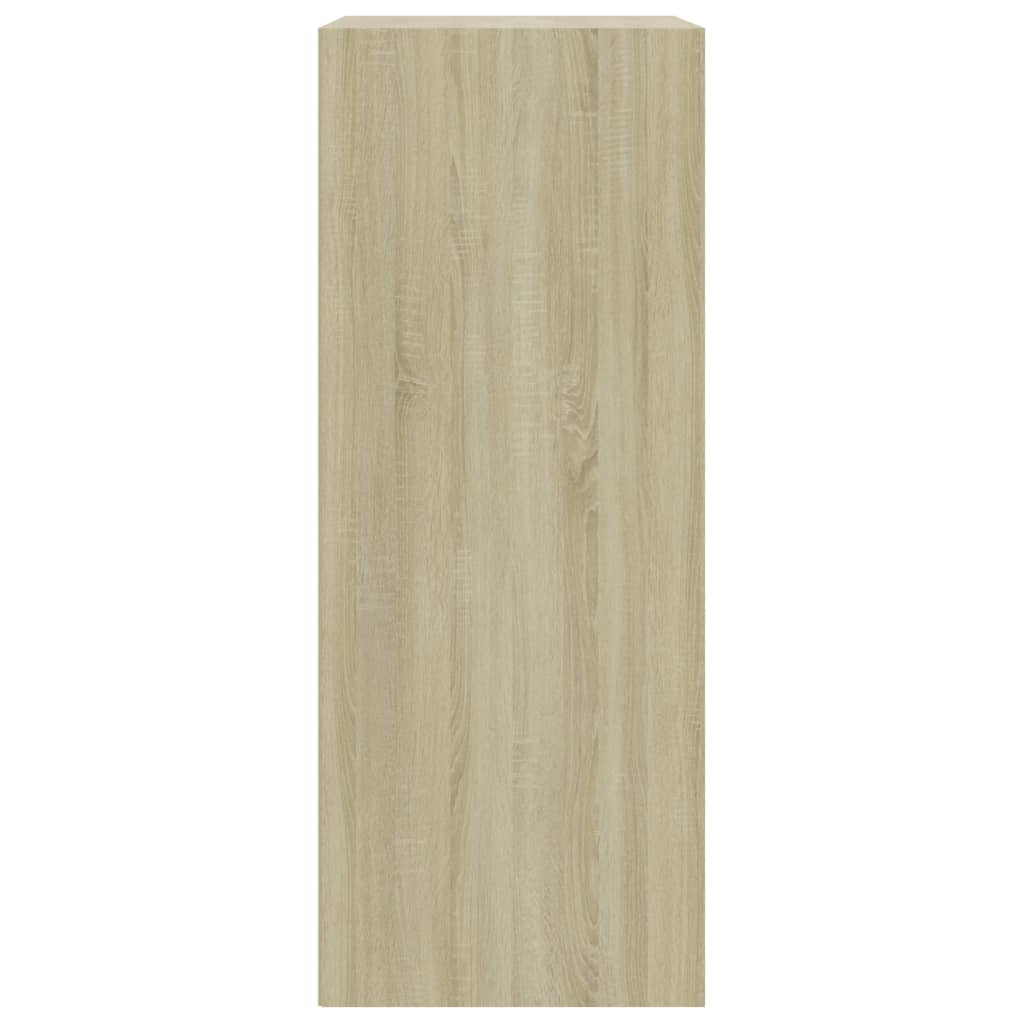 Βιβλιοθήκη με 2 Ράφια Λευκό/Sonoma 60x30x76,5 εκ. Μοριοσανίδα