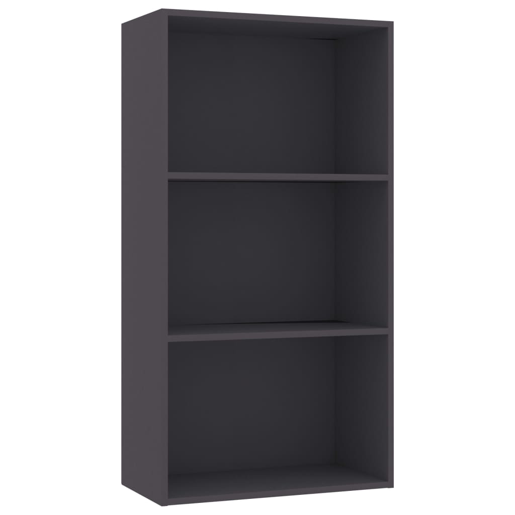 Βιβλιοθήκη με 3 Ράφια Γκρι 60 x 30 x 114 εκ. από Επεξ. Ξύλο
