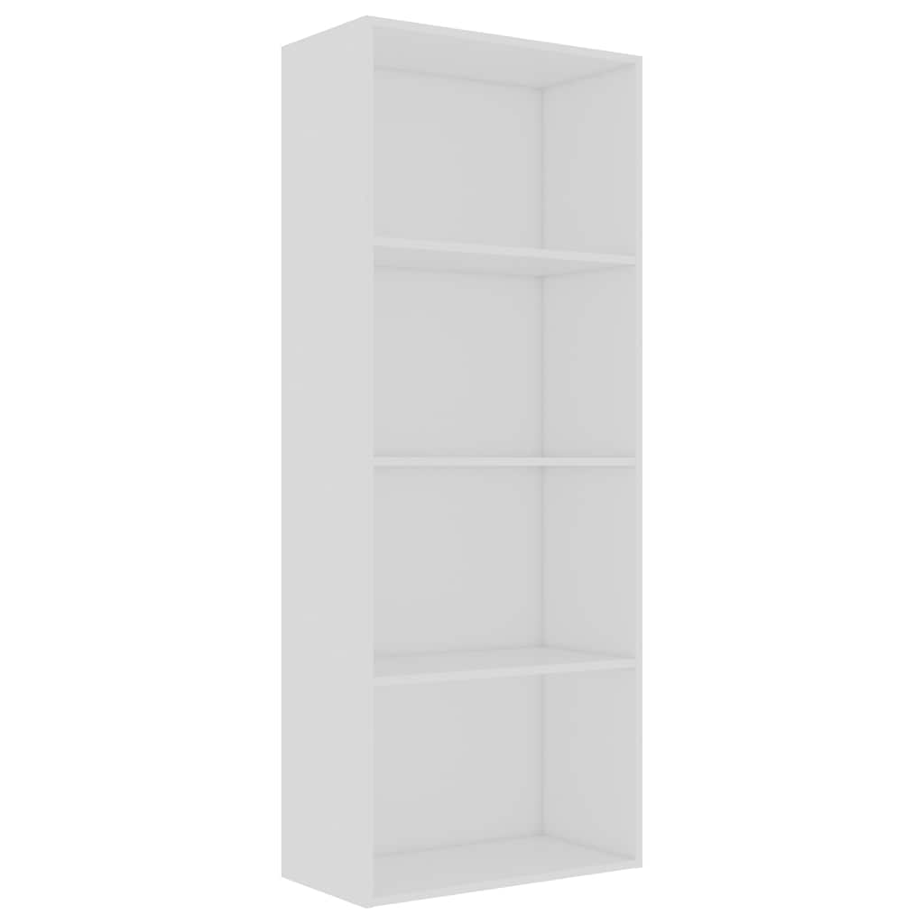 Βιβλιοθήκη με 4 Ράφια Λευκή 60 x 30 x 151,5 εκ. από Μοριοσανίδα
