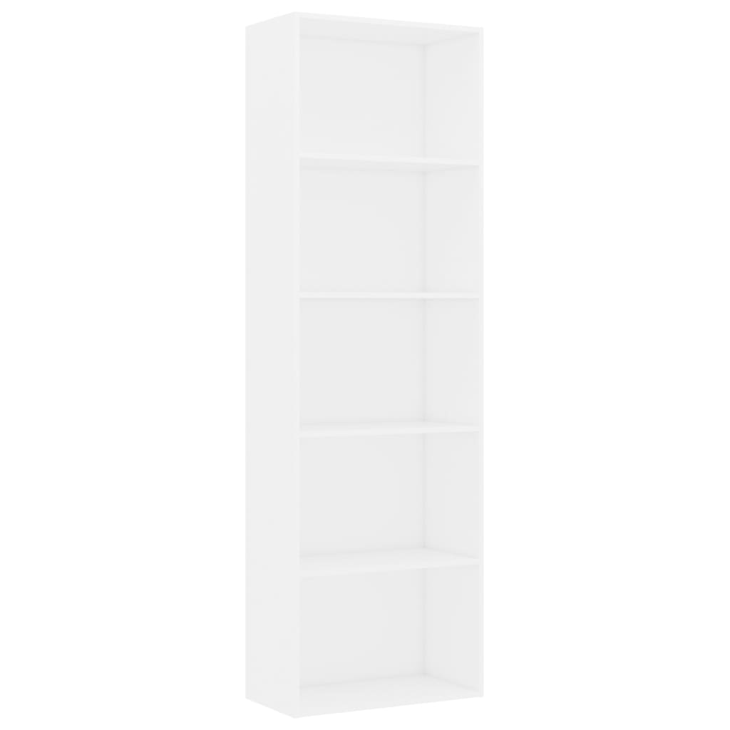 Βιβλιοθήκη με 5 Ράφια Λευκή 60 x 30 x 189 εκ. από Επεξ. Ξύλο