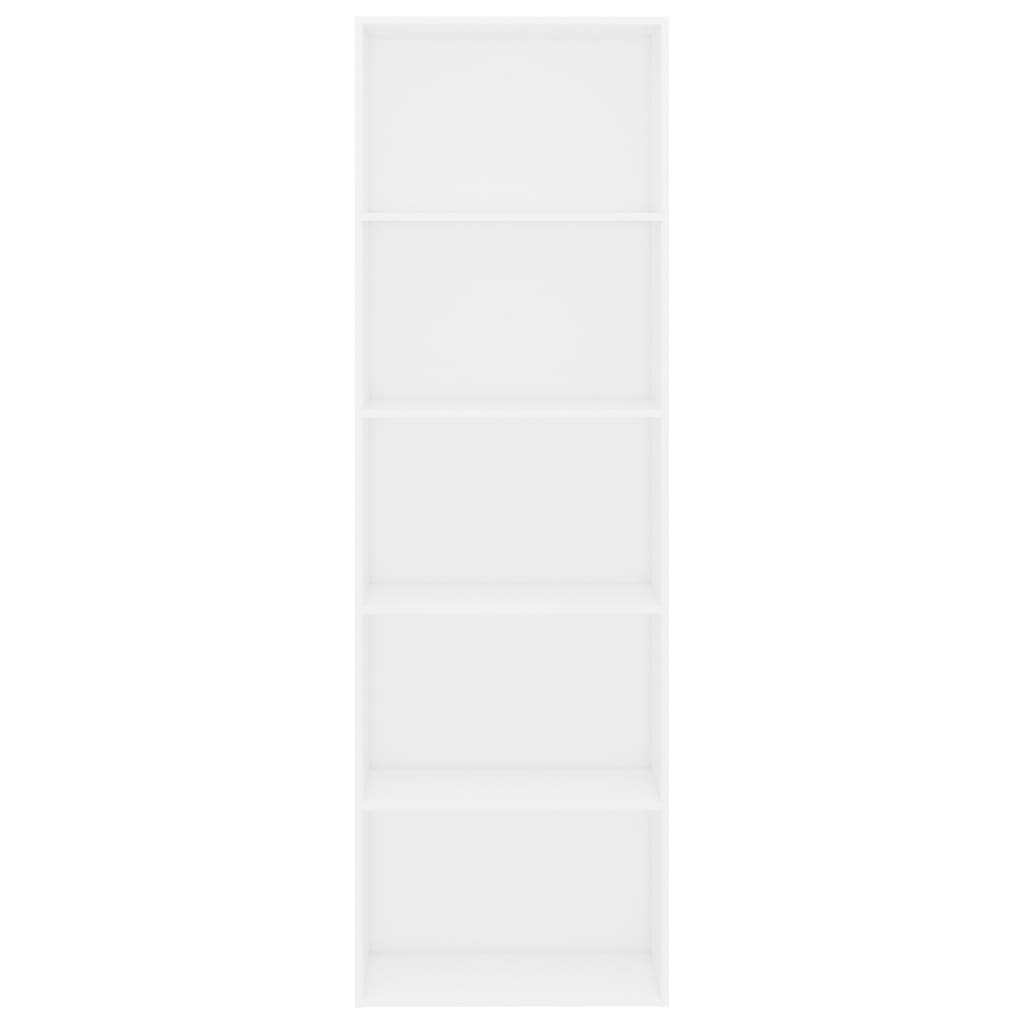 Βιβλιοθήκη με 5 Ράφια Λευκή 60 x 30 x 189 εκ. από Επεξ. Ξύλο