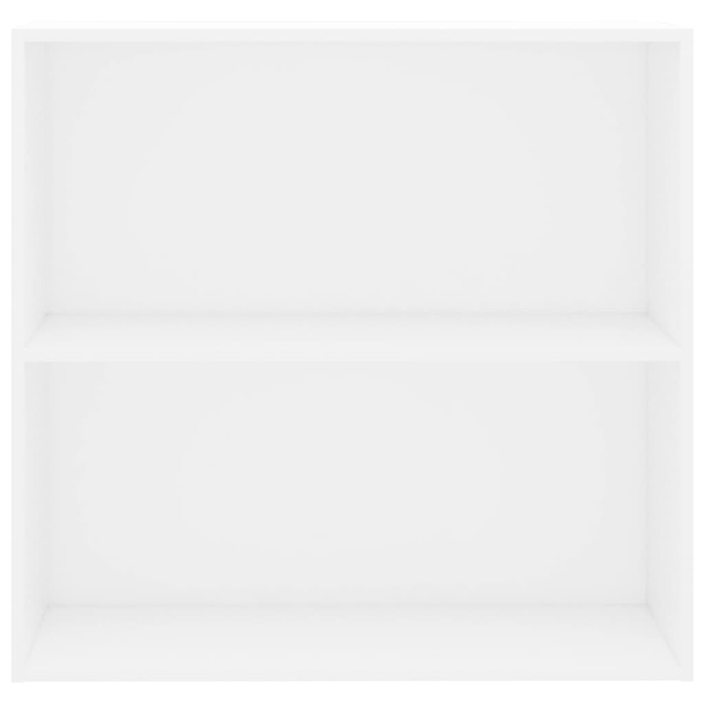 Βιβλιοθήκη με 2 Ράφια Λευκή 80x30x76,5 εκ. από Επεξ. Ξύλο - Pakobazaar