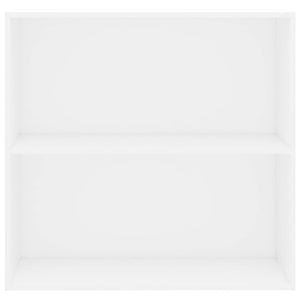 Βιβλιοθήκη με 2 Ράφια Λευκή 80x30x76,5 εκ. από Επεξ. Ξύλο - Pakobazaar