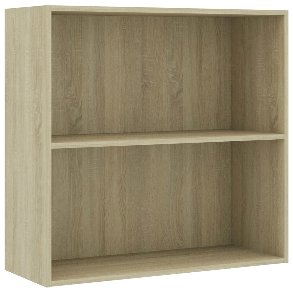 Βιβλιοθήκη με 2 Ράφια Sonoma Δρυς 80x30x76,5 εκ. Επεξ. Ξύλο - Pakobazaar