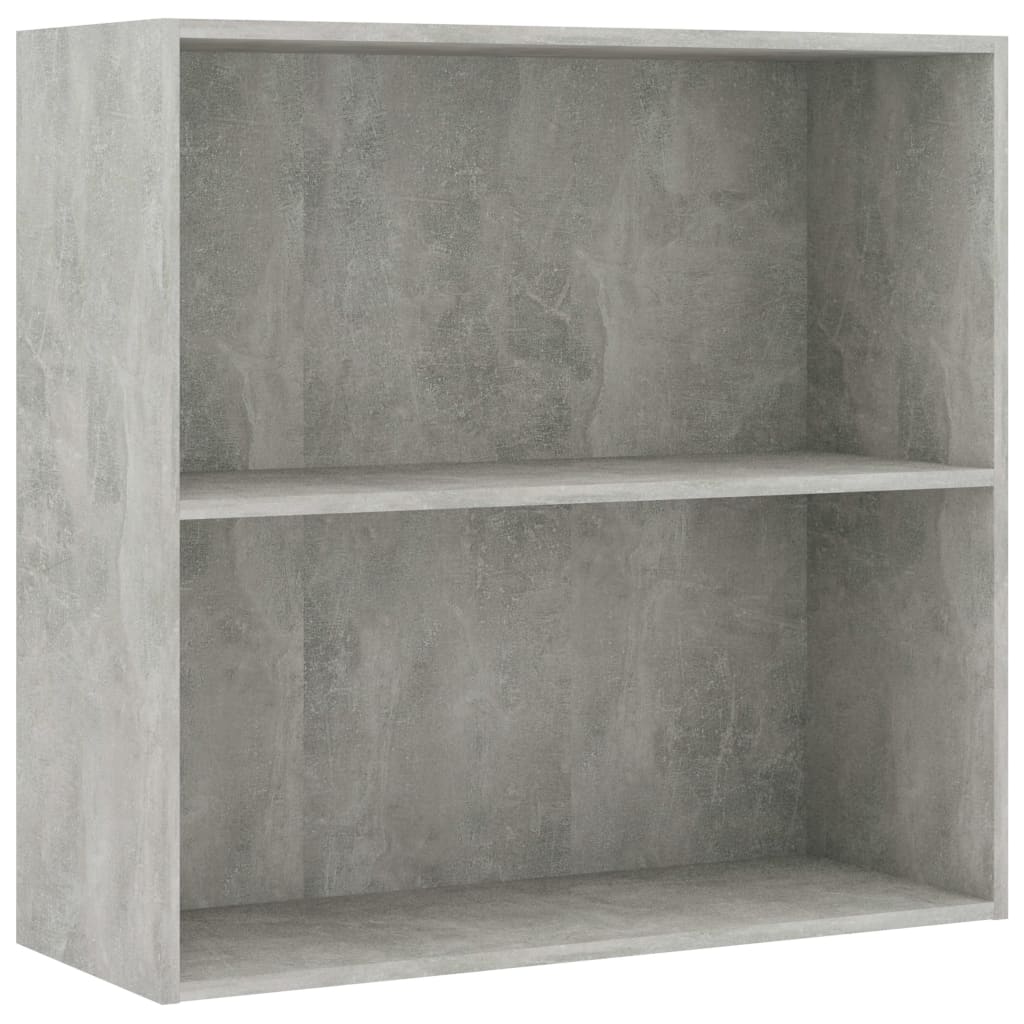 Βιβλιοθήκη με 2 Ράφια Γκρι Σκυροδεμ. 80x30x76,5 εκ. Μοριοσανίδα
