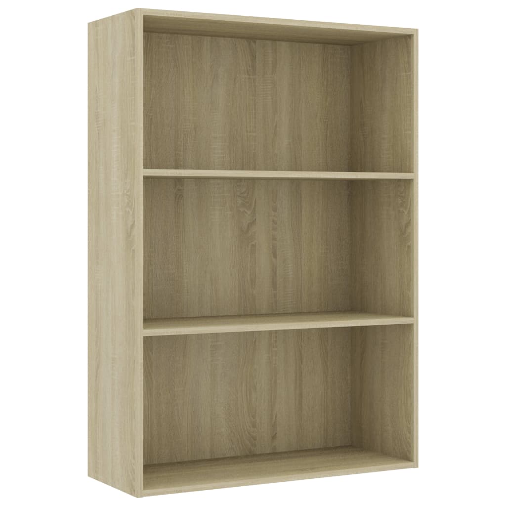 Βιβλιοθήκη με 3 Ράφια Sonoma Δρυς 80x30x114 εκ. από Επεξ. Ξύλο