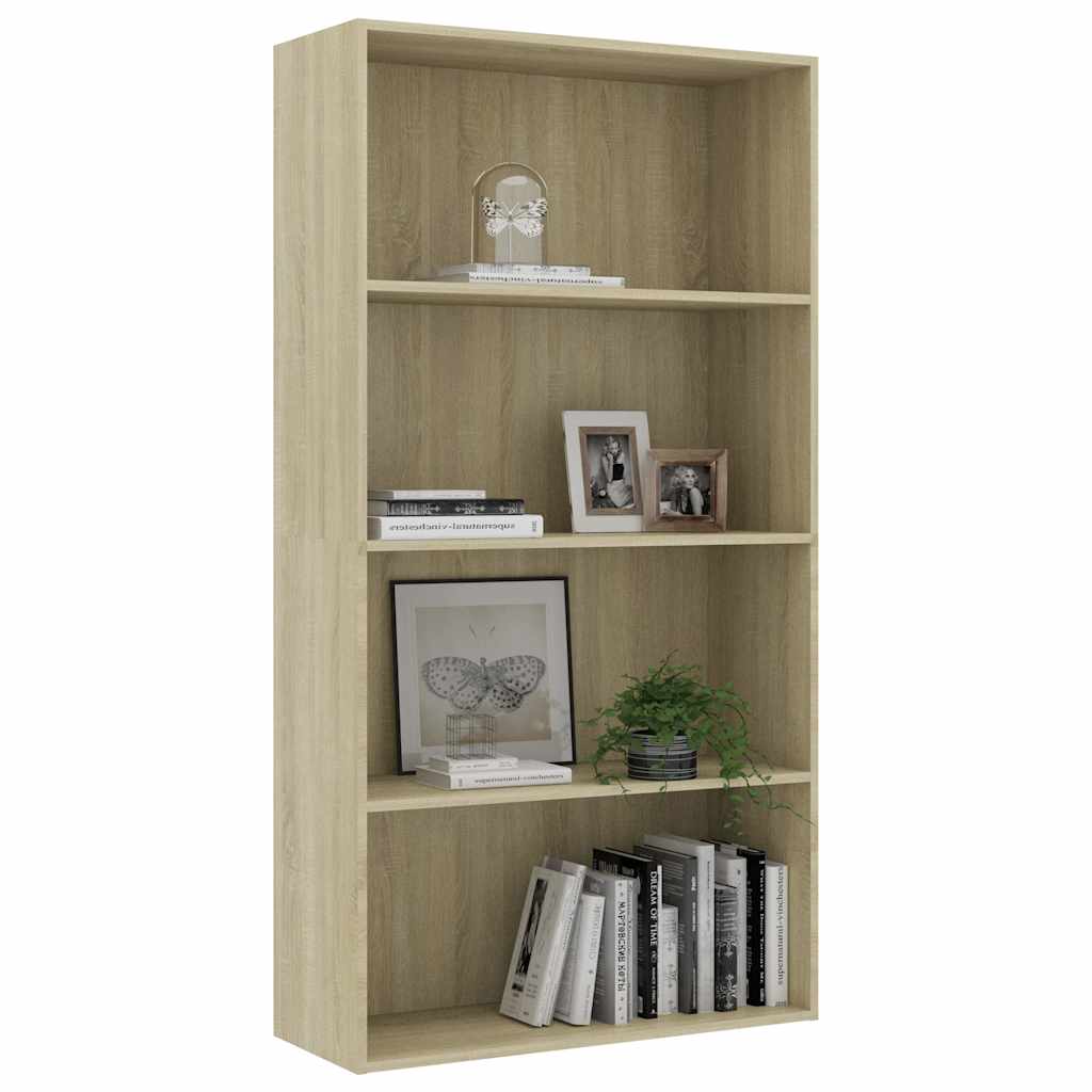 Βιβλιοθήκη με 4 Ράφια Sonoma Δρυς 80x30x151,5 εκ. Μοριοσανίδα