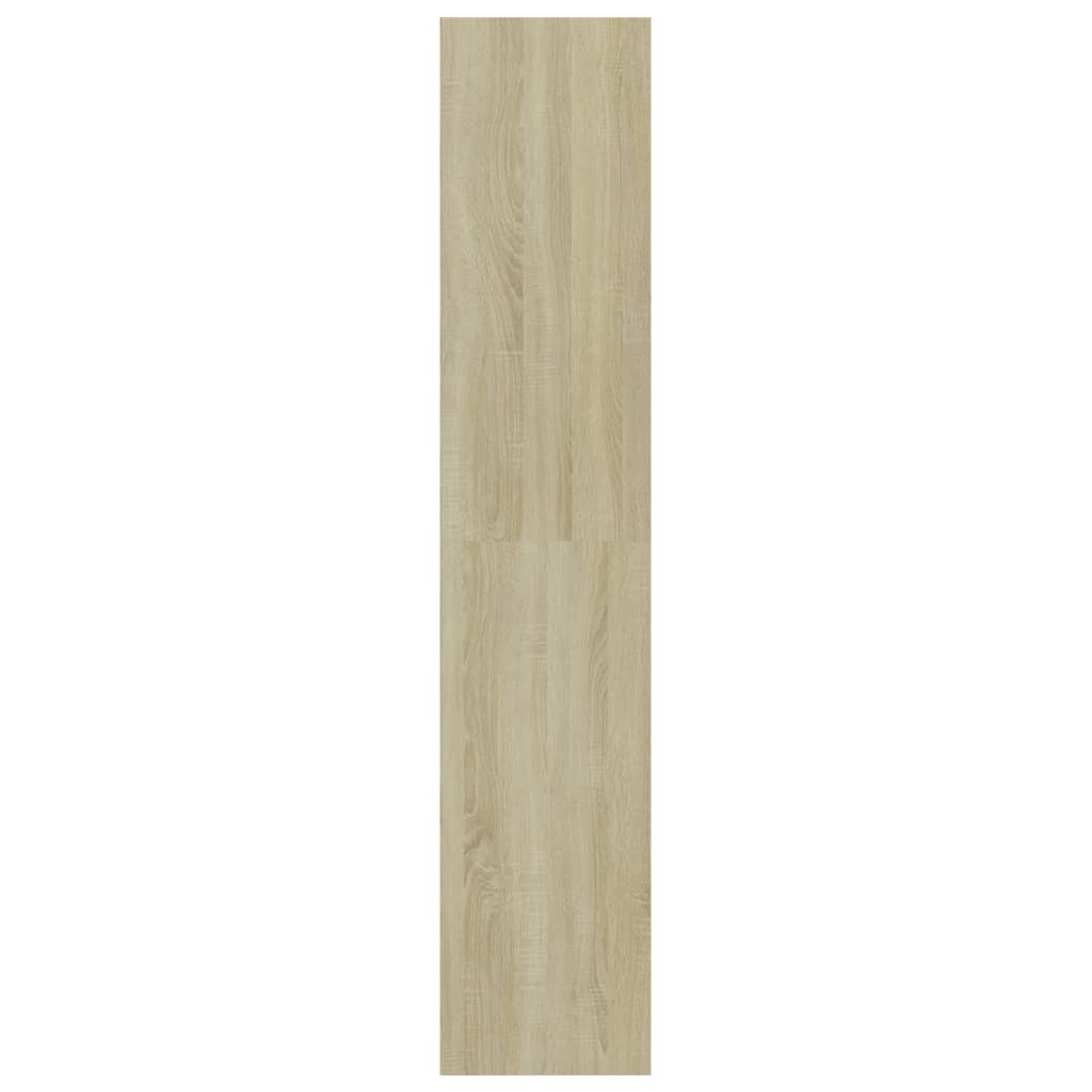 Βιβλιοθήκη με 4 Ράφια Λευκή/Sonoma Δρυς 80x30x151,5 εκ Επ. Ξύλο