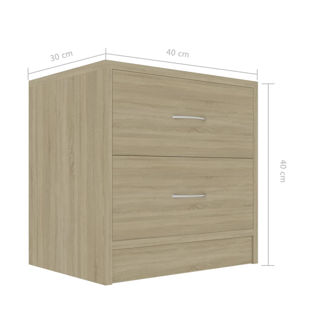 Κομοδίνο Χρώμα Sonoma Δρυς 40 x 30 x 40 εκ. από Επεξ. Ξύλο