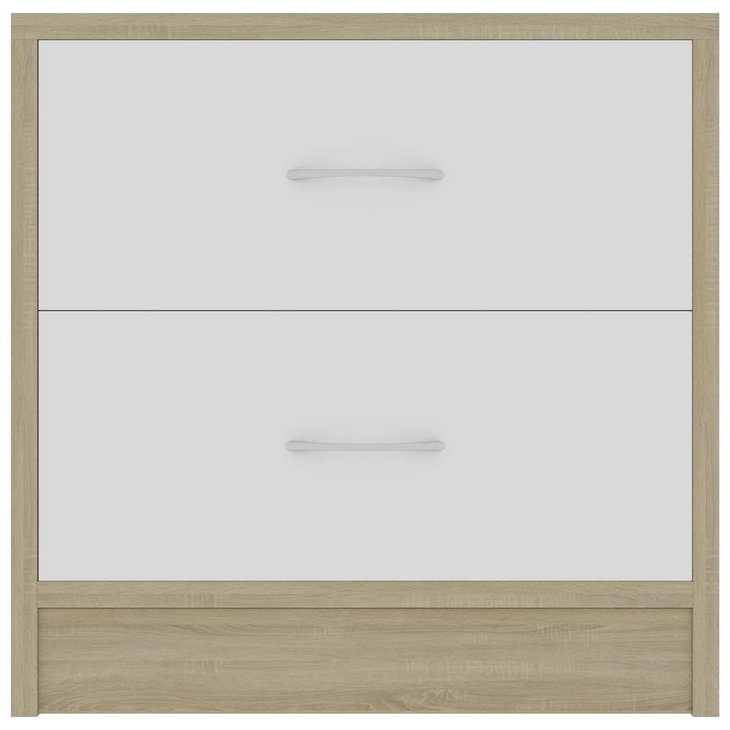 Κομοδίνο Λευκό / Sonoma Δρυς 40 x 30 x 40 εκ. από Μοριοσανίδα