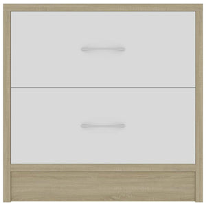 Κομοδίνο Λευκό / Sonoma Δρυς 40 x 30 x 40 εκ. από Μοριοσανίδα
