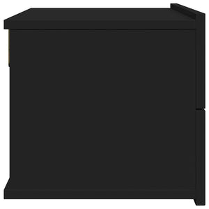 Κομοδίνα 2 τεμ. Μαύρα 40 x 30 x 30 εκ. από Επεξ. Ξύλο