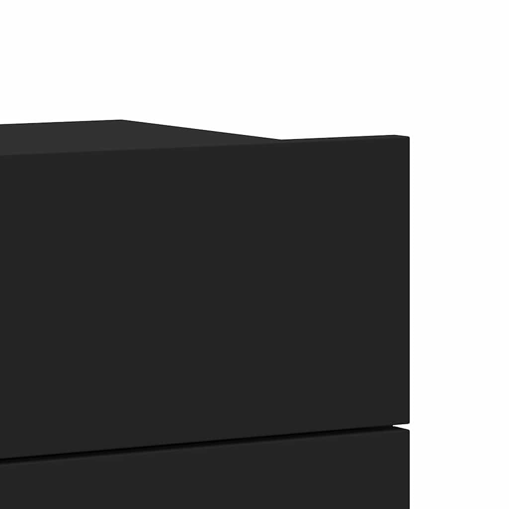 Κομοδίνα 2 τεμ. Μαύρα 40 x 30 x 30 εκ. από Επεξ. Ξύλο