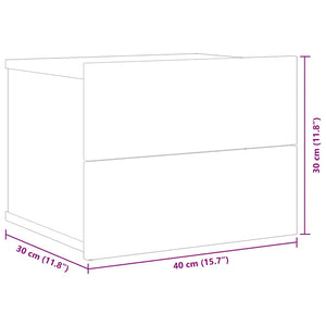 Κομοδίνα 2 τεμ. Μαύρα 40 x 30 x 30 εκ. από Επεξ. Ξύλο