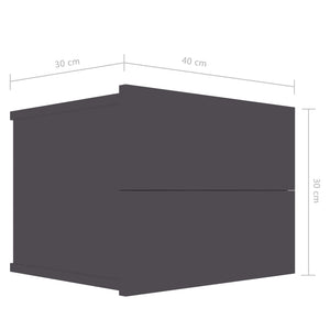 Κομοδίνα 2 τεμ. Γκρι 40 x 30 x 30 εκ. από Επεξ. Ξύλο