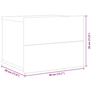 Κομοδίνο Γκρι του Σκυροδέματος 40 x 30 x 30 εκ. από Επεξ. Ξύλο