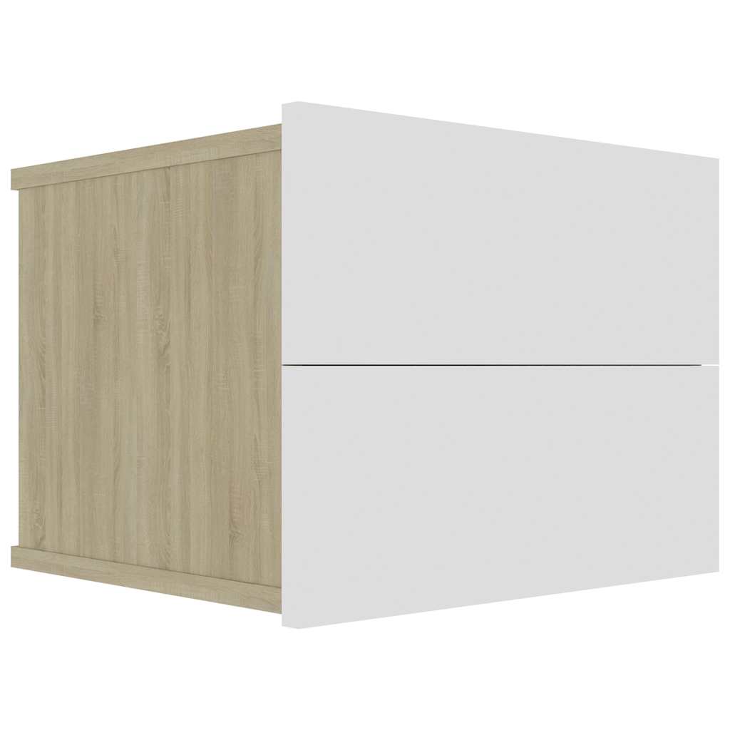 Κομοδίνο Λευκό / Sonoma Δρυς 40 x 30 x 30 εκ. από Μοριοσανίδα