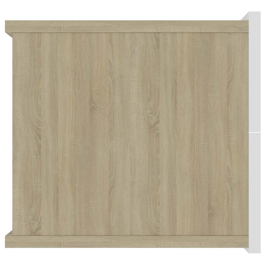 Κομοδίνο Λευκό / Sonoma Δρυς 40 x 30 x 30 εκ. από Μοριοσανίδα