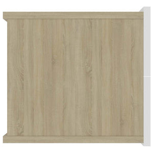 Κομοδίνο Λευκό / Sonoma Δρυς 40 x 30 x 30 εκ. από Μοριοσανίδα