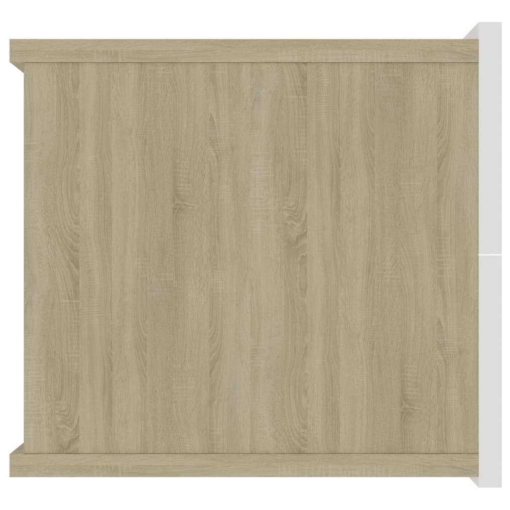 Κομοδίνα 2 τεμ. Λευκά/Sonoma Δρυς 40x30x30 εκ. από Μοριοσανίδα