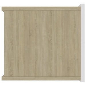 Κομοδίνα 2 τεμ. Λευκά/Sonoma Δρυς 40x30x30 εκ. από Μοριοσανίδα