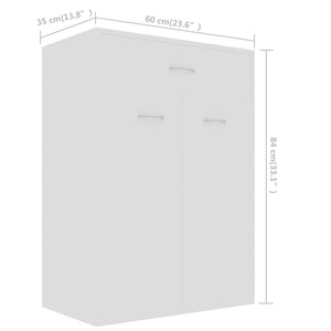 Παπουτσοθήκη Λευκή 60 x 35 x 84 εκ. από Επεξ. Ξύλο - Pakobazaar