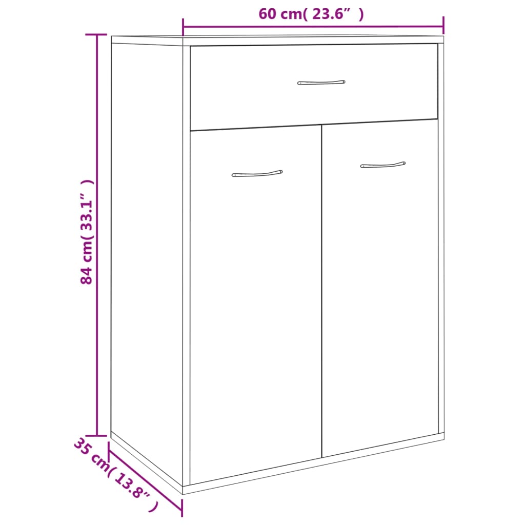 Παπουτσοθήκη Γκρι Σκυροδέματος 60 x 35 x 84 εκ. από Επεξ. Ξύλο