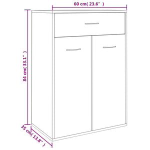 Παπουτσοθήκη Γκρι Σκυροδέματος 60 x 35 x 84 εκ. από Επεξ. Ξύλο