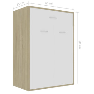 Παπουτσοθήκη Λευκή / Sonoma Δρυς 60 x 35 x 84 εκ. Μοριοσανίδα