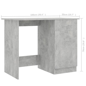 Γραφείο Γκρι Σκυροδέματος 100 x 50 x 76 εκ. από Επεξ. Ξύλο