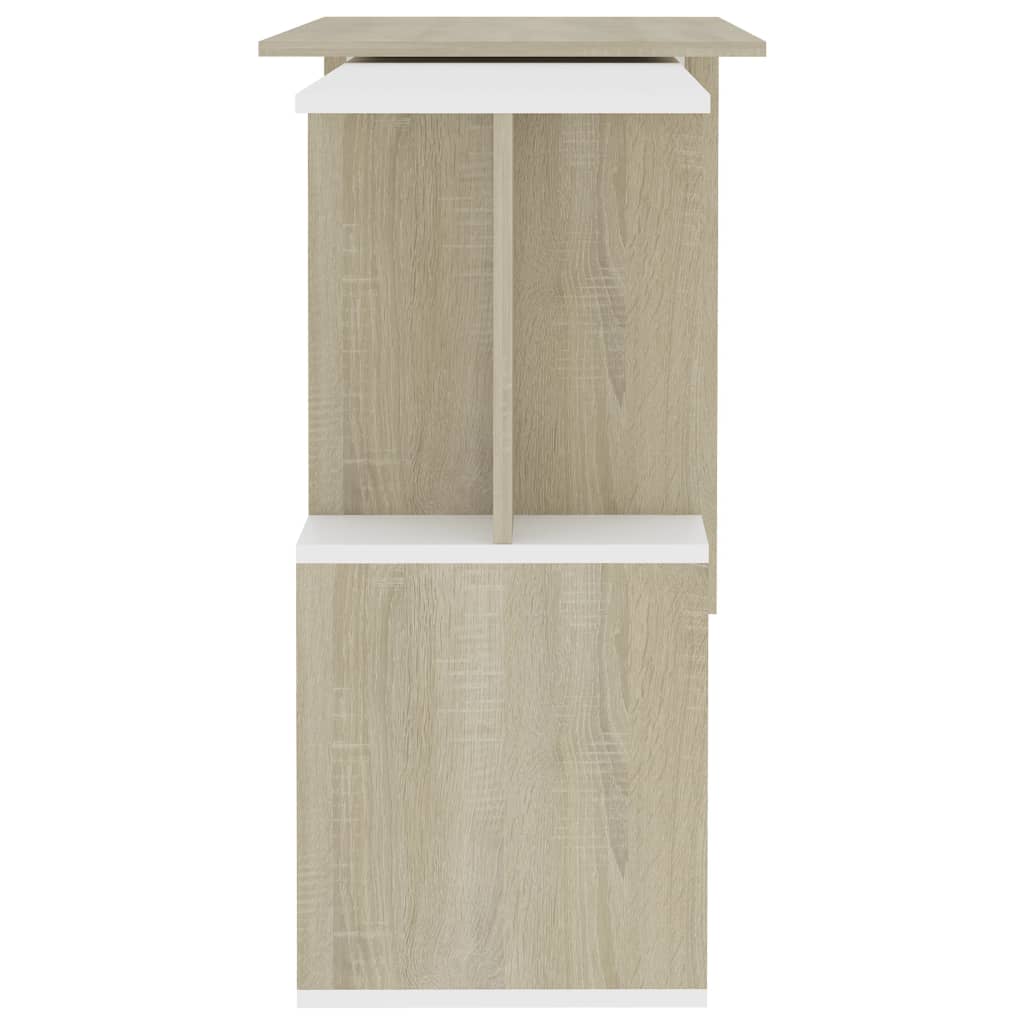 Γραφείο Γωνιακό Λευκό/Sonoma Δρυς 200 x 50 x 76 εκ. Επεξ. Ξύλο - Pakobazaar