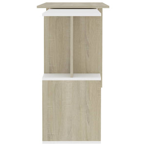 Γραφείο Γωνιακό Λευκό/Sonoma Δρυς 200 x 50 x 76 εκ. Επεξ. Ξύλο - Pakobazaar