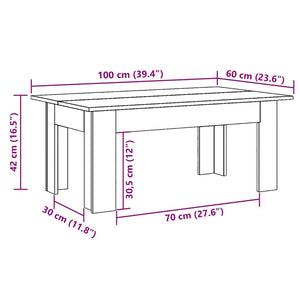 Τραπεζάκι Σαλονιού Sonoma Δρυς 100x60x42 εκ. από Επεξ. Ξύλο
