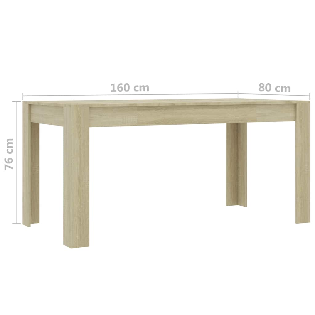 Τραπεζαρία Sonoma Δρυς 160 x 80 x 76 εκ. από Μοριοσανίδα