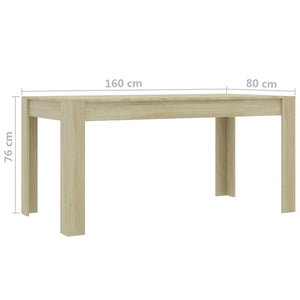 Τραπεζαρία Sonoma Δρυς 160 x 80 x 76 εκ. από Μοριοσανίδα