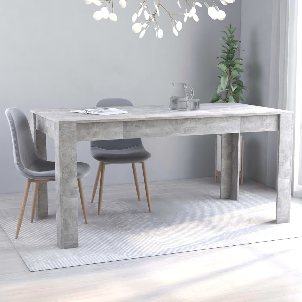 Τραπεζαρία Γκρι του Σκυροδέματος 160 x 80 x 76 εκ.  Μοριοσανίδα - Pakobazaar