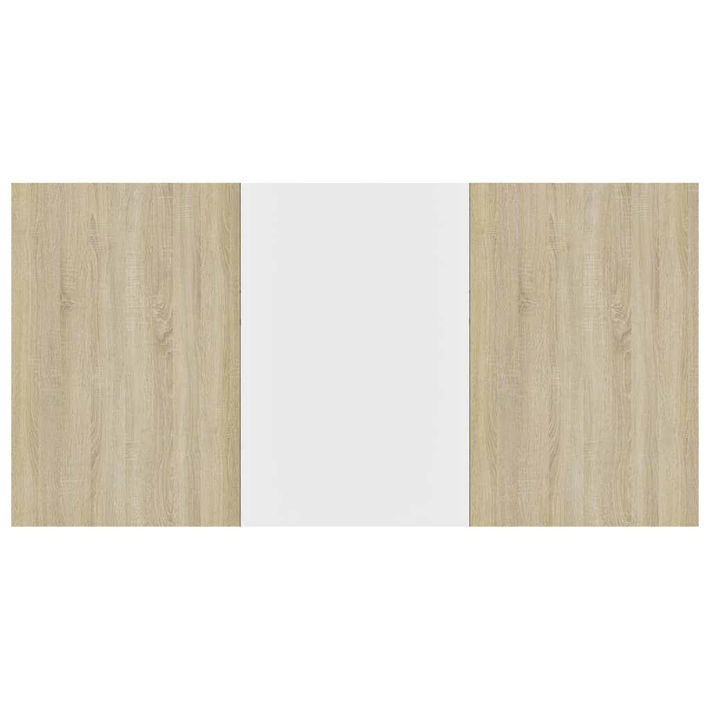 Τραπεζαρία Λευκή / Sonoma Δρυς 160x80x76 εκ. από Μοριοσανίδα