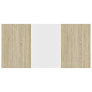 Τραπεζαρία Λευκή / Sonoma Δρυς 160x80x76 εκ. από Μοριοσανίδα