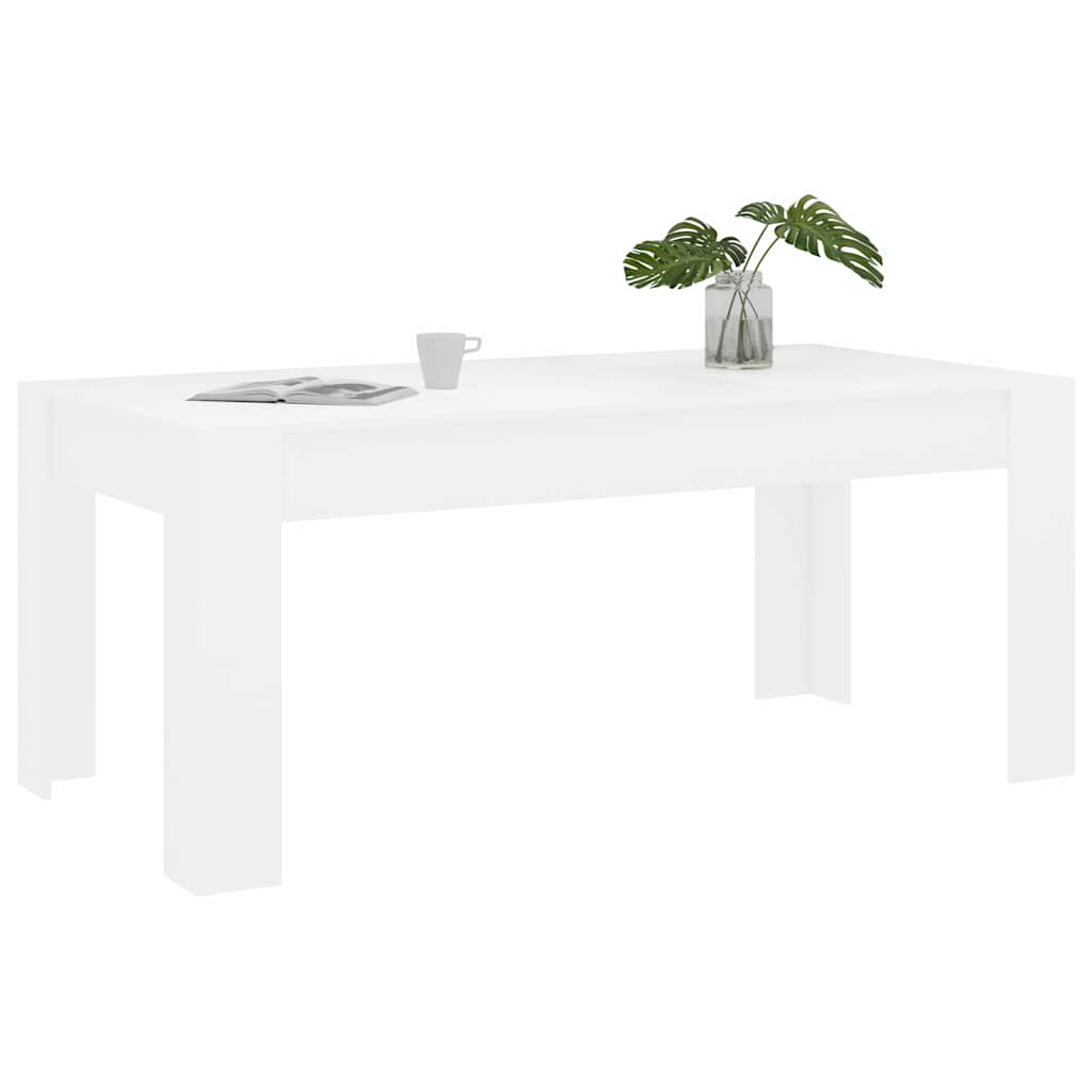 Τραπεζαρία Λευκή 180 x 90 x 76 εκ. από Μοριοσανίδα